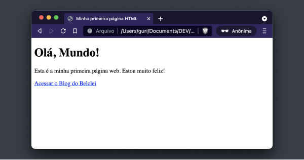 Exemplo de página html